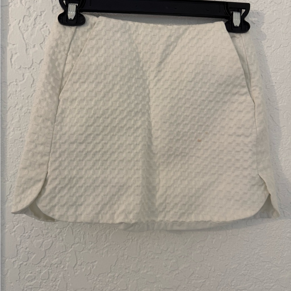 Topshop white Textured A-Line Skirt